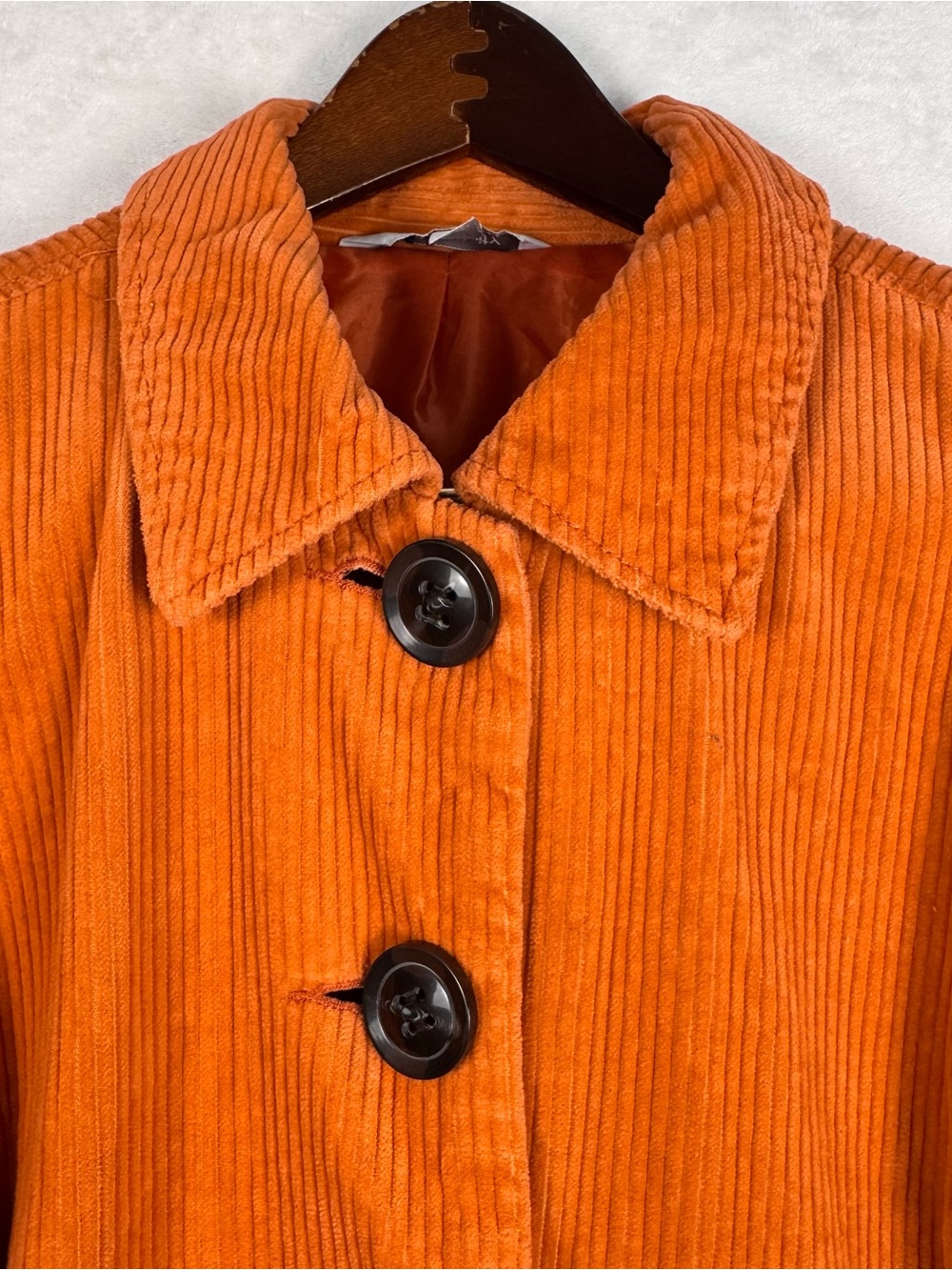 Relativity Vintage Y2K Pumpkin Orange Corduroy Swing Jacket XL - Picture 4 of 11
